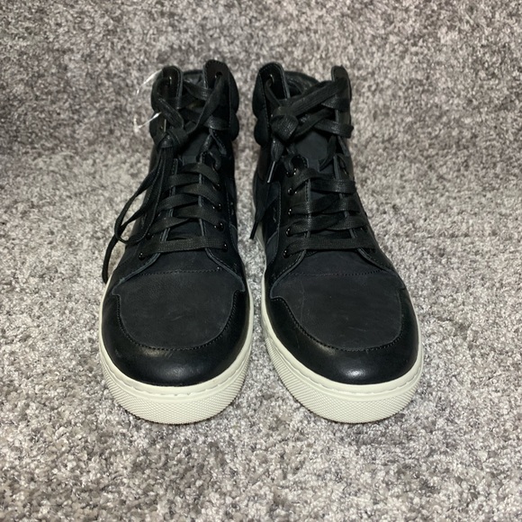 Vince men’s Adam black leather high- top sneakers - Picture 2 of 6